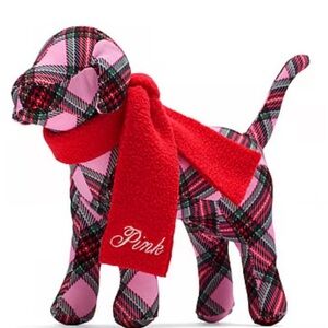 Victoria’s Secret Pink Plaid Dog with Red Scarf